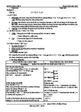 Giáo án Đại số Lớp 9 - Tiết 26 Luyện tập - Năm học 2017-2018 - Phạm Quang Huy